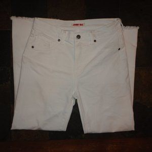JOHNNY WAS Women's Mid Rise Slim Fit Baby Boot White Jeans Size 26